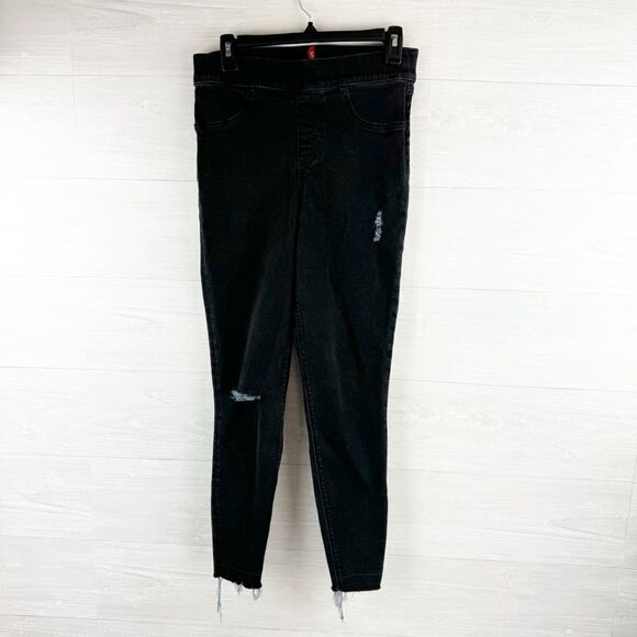 Spanx Released Hem Distressed High Rise Skinny Fit Denim Pants - Picture 3 of 7